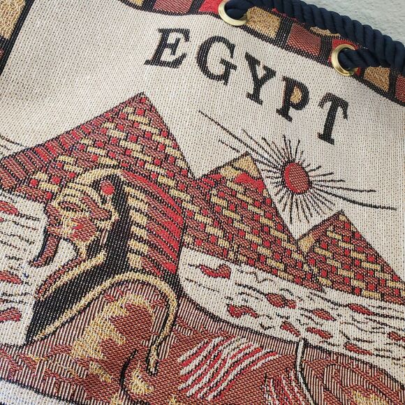 Egyptian King Tut tote Bag 14”x16" Egypt Pyramids Sphinx Tote Bag - Picture 13 of 14